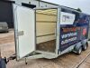 IFOR WILLIAMS TWIN AXLE DB BOX TRAILER, 3500KG GROSS WEIGHT WITH KNOTT HITCH. FRONT PEDESTRIAN DOOR AND TWIN REAR PEDESTRIAN DOORS WHICH FOLD OUT OF THE REAR RAMP. - 7