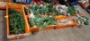 LARGE MIXED CHRISTMAS LOT CONTAINING VARIOUS CHRISTMAS WREATHS , 1.8M GARLANDS , SMALL ARTIFICIAL PLANTS ETC OVER 7 LARGE TRAYS