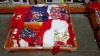 LARGE AMOUNT OF BRAND NEW MIXED CHRISTMAS KIDS CLOTHING LOT CONTAINING STUDIO PYJAMA TOP IN SIZE 10 / 11 , DISNEY STITCH PYJAMA TOP IN SIZE SMALL , CHEQUERED PYJAMA BOTTOMS IN RED WHITE AND BLUE IN SIZE SMALL, , CHRISTMAS FESTIVE PYJAMA BOTTOMS IN NAVY B