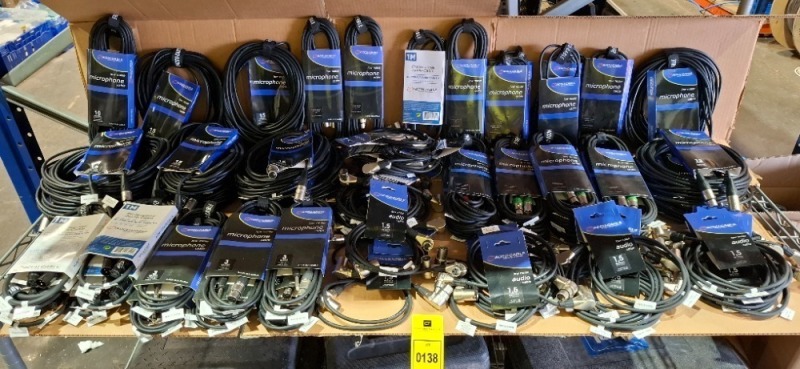 75 X BRAND NEW ACCU CABLE LOW NOISE MICROPHONE CABLES 3M - PROFFESIONAL AUDIO CABLE AC-PRO XLR AUDIO CABLE 1M - LOW NOISE MICROPHONE CABLE 15 AND 10 METERS - 1.5 NO NOISE MICROPHONE CABLES ETC
