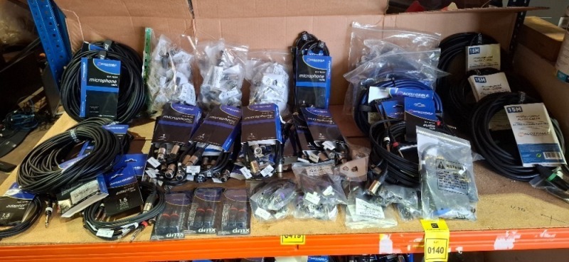 75 X BRAND NEW MIXED LOT TO INCLUDE DMX TERMINATOR - LOW NOISE MICROPHONE CABLES IN1.5M - 1M - 15M 5M - ETC