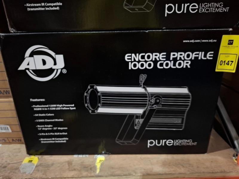 1 X GRADE B ADJ ENCORE PROFILE 1000 COLOUR PROFFESIONAL 120W HIGH POWERED RGBW 4-IN-1 COB LED (UNTESTED)
