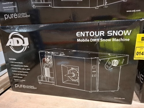 1 X GRADE B ADJ ENTOUR MOBILE DMX SNOW MACHINE (UNTESTED)