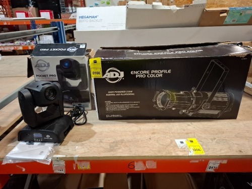 2 X PIECE MIXED LOT TO INCLUDE 1 X GRADE B ADJ FOCUS SPOT 6Z LED LIGHT - 1 X GRADE B ENCORE LP32IP LED LIGHT (UNTESTED)
