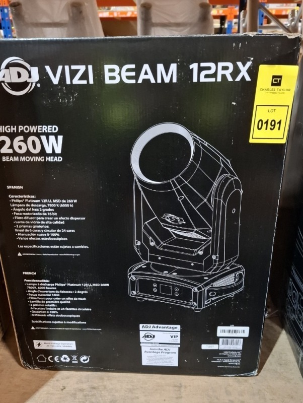 1 X GRADE B ADJ VIZI BEAM 12RX 260W BEAM MOVING HEAD (UNTESTED)