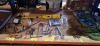 20 X PIECE MIXED TOOL LOT CONTAINING PORTABLE WORK LIGHT , RATCHET STRAPS , ADJUSTABLE WRENCH , CHAIN HOIST , HACKSAW ETC OVER A FULL BAY