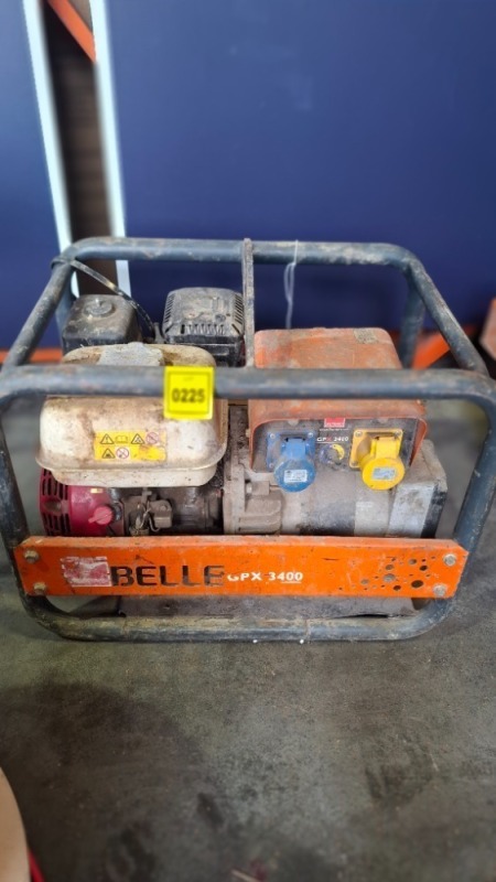 1 X ALTRAD - BELLE GPX 3400 GENERATOR WITH HOODA GX 200 PETROL ENGINE - ( NOTE UNTESTED )