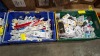 1000 + BRAND NEW MIXED KNITTING LOT CONTAINING ESSENTIALS KNITTING NEEDLES IN SIZE 9MM / 30 CM , 8MM / 30 CM ,2.25MM / 35 CM , KNITPRO FIXED CIRCULAR NEEDLES , DMC MOULINE SPECIAL COTTOM THREADS IN VARIOUS COLOURS ETC IN 4 TRAYS - 3