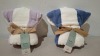 37 X BRAND NEW GEORGE HOME AT HOME WITH STACEY SOLOMON 100% COTTON PONCHO TOWELS IN WHITE / BLUE AND WHITE / PURPLE IN SIZE 57 X 108 CM IN TWO TRAYS