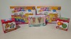 LARGE AMOUNT OF BRAND NEW KIDS TOYS LOT CONTAINING DIY ICE CREAM KITS , THE GRINCH PAINT YOUR OWN DECORATION , COCOMELON MEMORY MATCH GAME , COMIC ONS MC SWAG AND QUEEN BEE , SPIDERMAN MOVING EARS WINTER HATS ETC 5 TRAYS