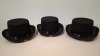 125 X BRAND NEW HORROR EMPORIUM KIDS TOP HATS IN BLACK IN TWO TRAYS
