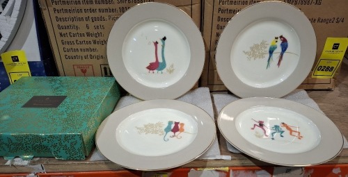24 SETS OF 4 BRAND NEW SARA MILLER LONDON PORTMEIRION CAKE PLATES - EACH SET IS &pound;32 - TOTAL RRP FOR LOT &pound;768