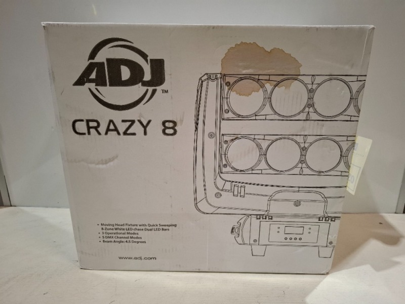 1 X GRADE B ADJ CRAZY 8 TILTING LED LIGHT (UNTESTED)