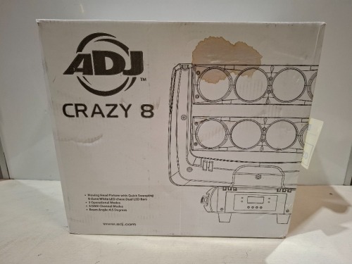 1 X GRADE B ADJ CRAZY 8 TILTING LED LIGHT (UNTESTED)