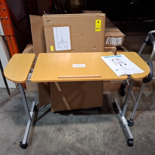 3 X BOSUT DESKS IN BEECH AND WHITE IN SIZE L 120 X D 58 X H 77 CM ONE BUILT TWO STILL IN BOX (NOTE CUSTOMER RETURNS )