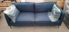 1 X BRAND NEW HOME LIFE NEPTUNE 3 SEATER SOFA IN NAVY IN SIZE W 194 X D 84 X H 85 CM - 2