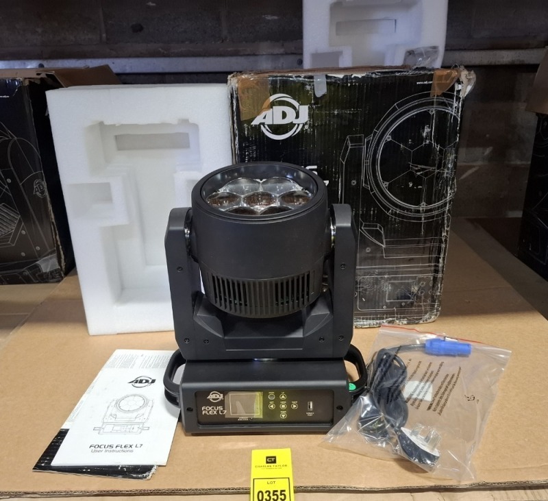 1 X GRADE B ADJ FOCUS FLEX L7 MOVING HEAD WITH PIXEL EFFECTS (TESTED WORKING)