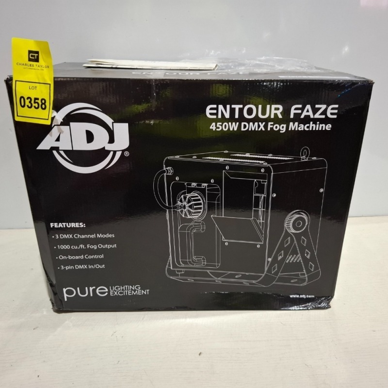 1 X GRADE B ADJ ENTOUR FAZE 450W DMX FOG MACHINE (UNTESTED)