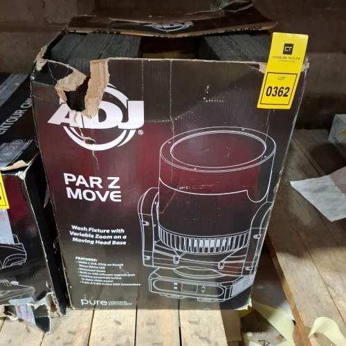 1 X GRADE B ADJ PAR Z MOVE WASH FIXTURE VARIABLE ZOOM ON MOVING HEAD BASE (UNTESTED)