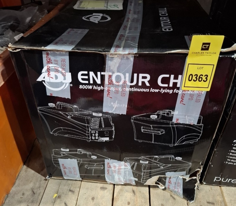 1 X GRADE B ADJ ENTOUR CHILL 800W FOG MACHINE (UNTESTED)