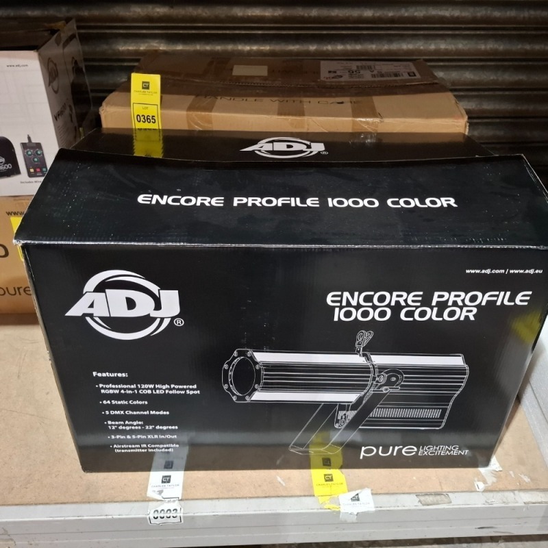1 X GRADE B ADJ ENCORE PROFILE 1000 COLOUR LED FOLLOW SPOT LIGHT (UNTESTED)
