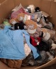 400 X MIXED CLOTHING LOT TO INCLUDE,VARIOUS CAPS IN RED, WHITE & BLACK , TRESPASS FLEECE IN BLUE SIZE MEDIUM, TOLI MINI DRESS IN PINK SIZE LARGE, TOLI MINI SKIRT IN GREEN SIZE S ETC IN A PALLET BOX