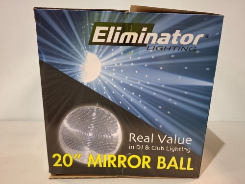 1 X GRADE B ELIMINATOR LIGHTING EM20 20 INCH MIRROR BALL