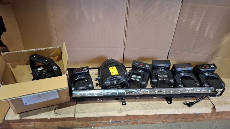8 X PIECE MIXED GRADE B ADJ LIGHTING LOT TO INCLUDE 5X INNO POCKET Z4 - ECO UV BAR DMX - ENCORE LP121P - ENCORE LPZ7 (UNTESTED)