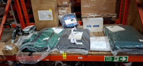 12 X PIECE MIXED LOT CONTAINING 4WAYGLIDE MATTRESS LPL IN SIZE W1400 X L2100 MM , BARIATRIC KD PU PERCHING STOOL IN BOX , PEDAL EXERCISER , TURN EASY SHEET FSC4 SINGLE FITTED SHEET PLUS 4 WAY DRAW SHEET SET , FOAM RING CUSHION IN SIZE ETC OVER A FULL BAY