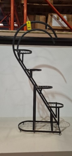 4 X 4- TIER PLANT POT / DISPLAY STANDS IN BLACK