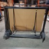 7 X BLACK CLOTHES RAILS - 6 X HEIGHT 1.5M , L 1.85M NO WHEELS 1 X LARGE RAIL WITH WHEELS H 1.65M , L 1.22M