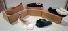 20 X MIXED SHOES LOT TO INCLUDE SHEEPSKIN BOOT RUBBER GUARD IN BLACK , PEACH IN SIZE 7-9 MERRIMAC WINTER SLIPPER/SHOE IN BLUE AND BROWN , FLUFFY SANDALS IN DARK GREEN IN SIZE 36-37 ETC