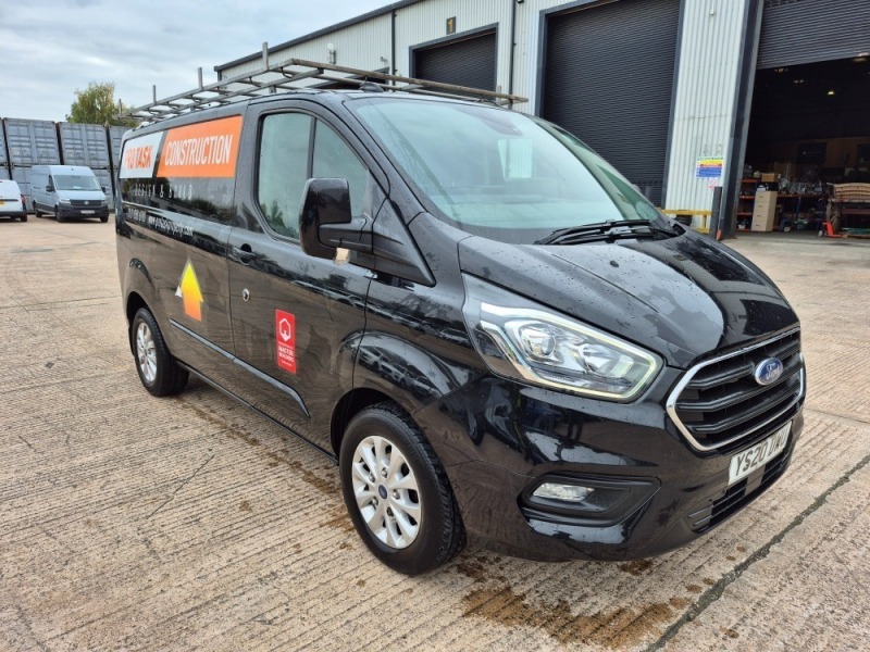 BLACK FORD TRANSIT CUSTOM 300LIMITD, REG YS20 DWU, ENGINE SIZE: 1995CC, FIRST REGISTERED: 30/06/2020, WITH 2 KEYS, WITH V5, MOT UNTIL 10TH JULY 2026, MILEAGE: 44,002, WITH AIRCON AND CRUISE CONTROL, FITTED WITH ROOF RACK