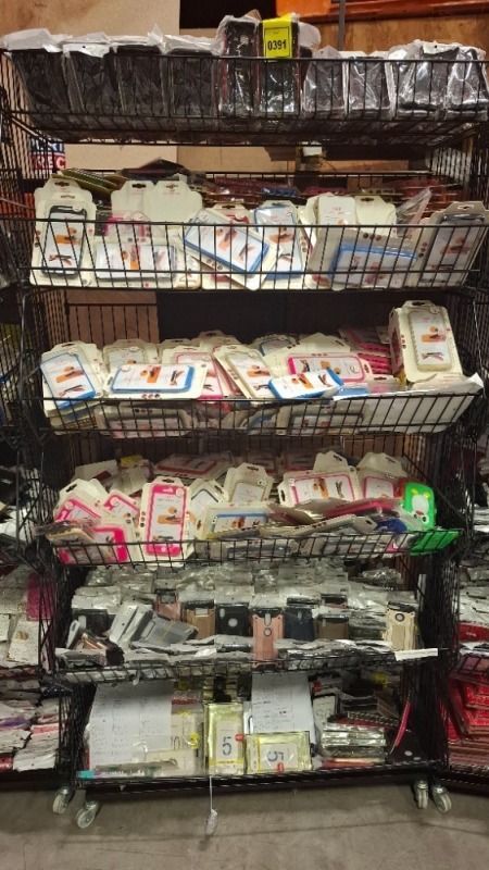 APPROX 500 X BRAND NEW MIXED PHONE CASES LOT TO INCLUDE IP X CASES - SAMSUNG S8 CASES - J530 CASES - A6 PLUS CASES - NOKIA 5 CASES - IPHONE CASES - NOTE 8 CASES - ETC ON MOBILE METAL STAND WHICH IS INCLUDED