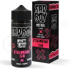 98 X BRAND NEW STRAWBERRY JAM BY SADBOY E - LIQUID IN SIZE 100 ML NICOTINE FREE IN 2 BOXES - RRP EACH &pound;12 TOTAL RRP FOR LOT &pound;1,176
