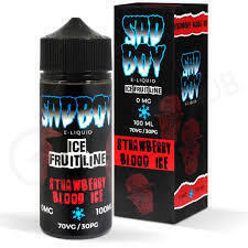 98 X BRAND NEW STRAWBERRY BLOOD ICE BY SADBOY E - LIQUID IN SIZE 100 ML NICOTINE FREE IN 2 BOXES - RRP EACH &pound;12 TOTAL RRP FOR LOT &pound;1,176