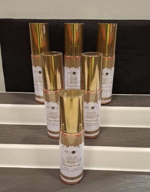 200 X BRAND NEW ETMORE LIQUID ILLUMINATOR - COLOURS MORROCAN PRINCESS AND CHAMPAGNE 60ML