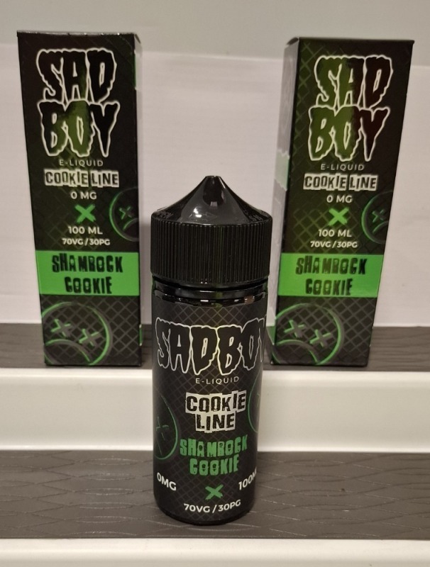 98 X BRAND NEW SHAMROCK COOKIE BY SADBOY E - LIQUID IN SIZE 100 ML NICOTINE FREE IN 2 BOXES - RRP EACH &pound;12 TOTAL RRP FOR LOT &pound;1,176
