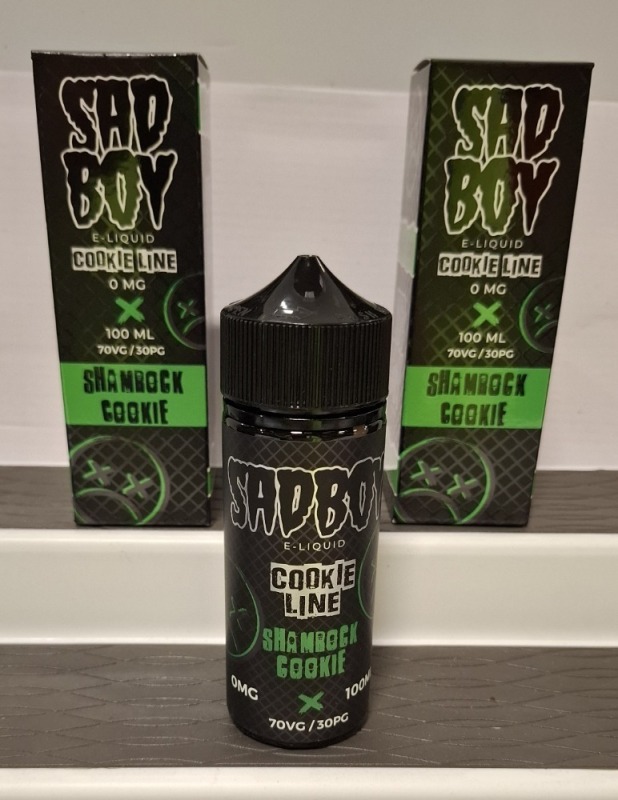 49 X BRAND NEW SHAMROCK COOKIE BY SADBOY E - LIQUID IN SIZE 100 ML NICOTINE FREE IN 1 BOXES - RRP EACH &pound;12 TOTAL RRP FOR LOT &pound;588