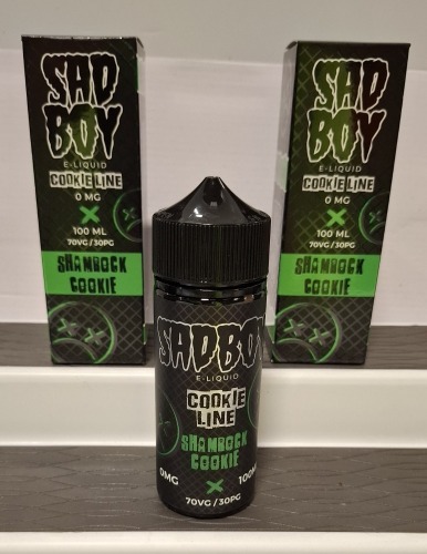49 X BRAND NEW SHAMROCK COOKIE BY SADBOY E - LIQUID IN SIZE 100 ML NICOTINE FREE IN 1 BOXES - RRP EACH &pound;12 TOTAL RRP FOR LOT &pound;588