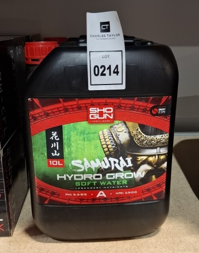 1 X BRAND NEW SHOGUN 10 LITRE SAMURAI HYDRO GROW SOFT WATER A