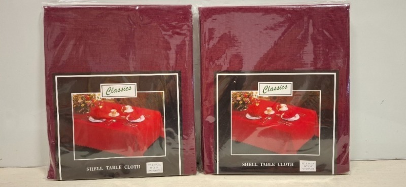25 X BRAND NEW THOMAS FREDERICK TABLETOPS IN BURGUNDY IN SIZE 137 X 137 CMS / SQUARE