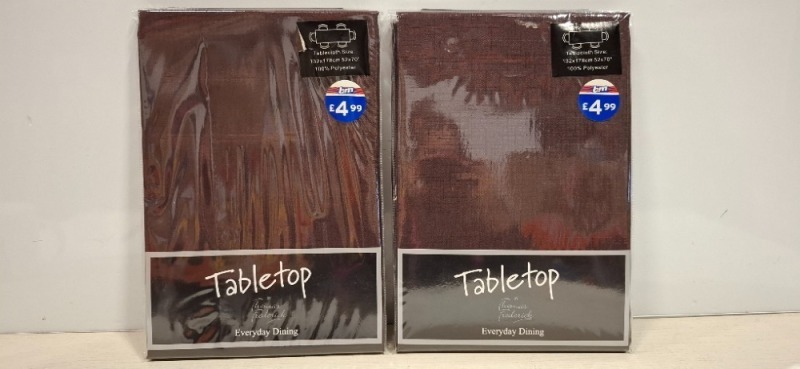 22 X BRAND NEW THOMAS FREDERICK TABLETOPS IN BROWN IN SIZE 132 X 178 CMS / RECTANGLE