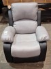 1 X HOME LIFE FAUX LEATHER ARM CHAIR RECLINER IN BLACK & GREY (PLEASE NOTE CUSTOMER RETURNS)