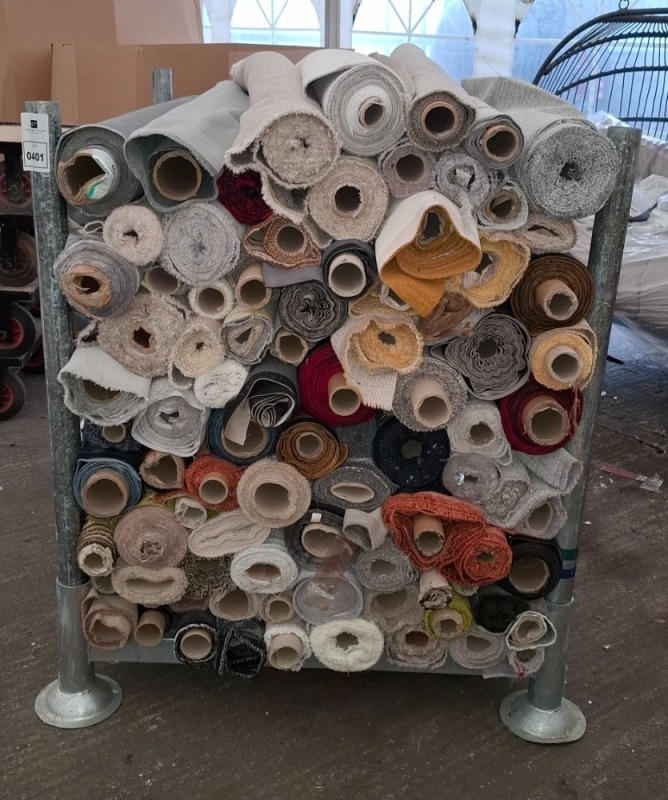 APPROX 90 PART ROLL OF FABRIC IN VARIOUS COLOURS