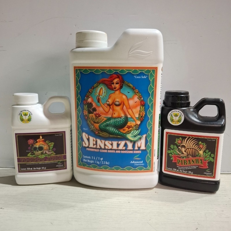 13 X PIECE BRAND NEW MIXED ADVANCED NUTRIENTS PLANT FERTILISER LOT TO INCLUDE SENSIZYM 1 LITRES - TARANTULA 500ML - SENSI BLOOM 500ML - PIRANHA 500 ML - TARANTULA 250ML - PIRANHA 250ML - VOODOO JUICE 250 ML ETC
