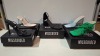 30 X BRAND NEW MISSGUIDED SHOES TO INCLUDE WP MID ILLUSION HEEL CLEAR SANDALS IN NUDE , PERSPEX SQUARE TOE WEDGE HEEL IN BLUE ,CROCHET TIE UP HEELED SANDAL IN GREEN ETC ALL IN SIZE 8