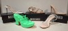 30 X BRAND NEW MISSGUIDED SHOES TO INCLUDE BLOCK HEEL TIE UP HEELED SANDALS IN BLACK , FAUX LEATHER PLATFORM STRAPPY SANDAL IN GREEN , BARELY THERE LOW HEEL SANDALS IN WHITE ETC ALL IN SIZE 7