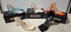 30 X BRAND NEW MISSGUIDED SHOES TO INCLUDE BARELY THERE LOW HEEL SANDALS IN WHITE , ASSYM STRAPPY HEELED SANDAL IN ORANGE , WIDE FIT MID CLEAR HEEL BLOCK IN NUDE ETC ALL IN SIZE 6