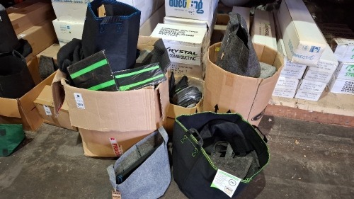 APPROX 150 X BRAND NEW FABRIC PLANT POTS LOT TO INCLUDE 30 LITRE - 22 LITRE - 8 LITRE - 78 LITRE - 15 LITRE 50 LITRE - ETC